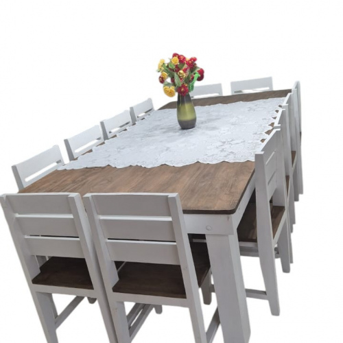 12 Seater with 12x chairs (White and Brown)